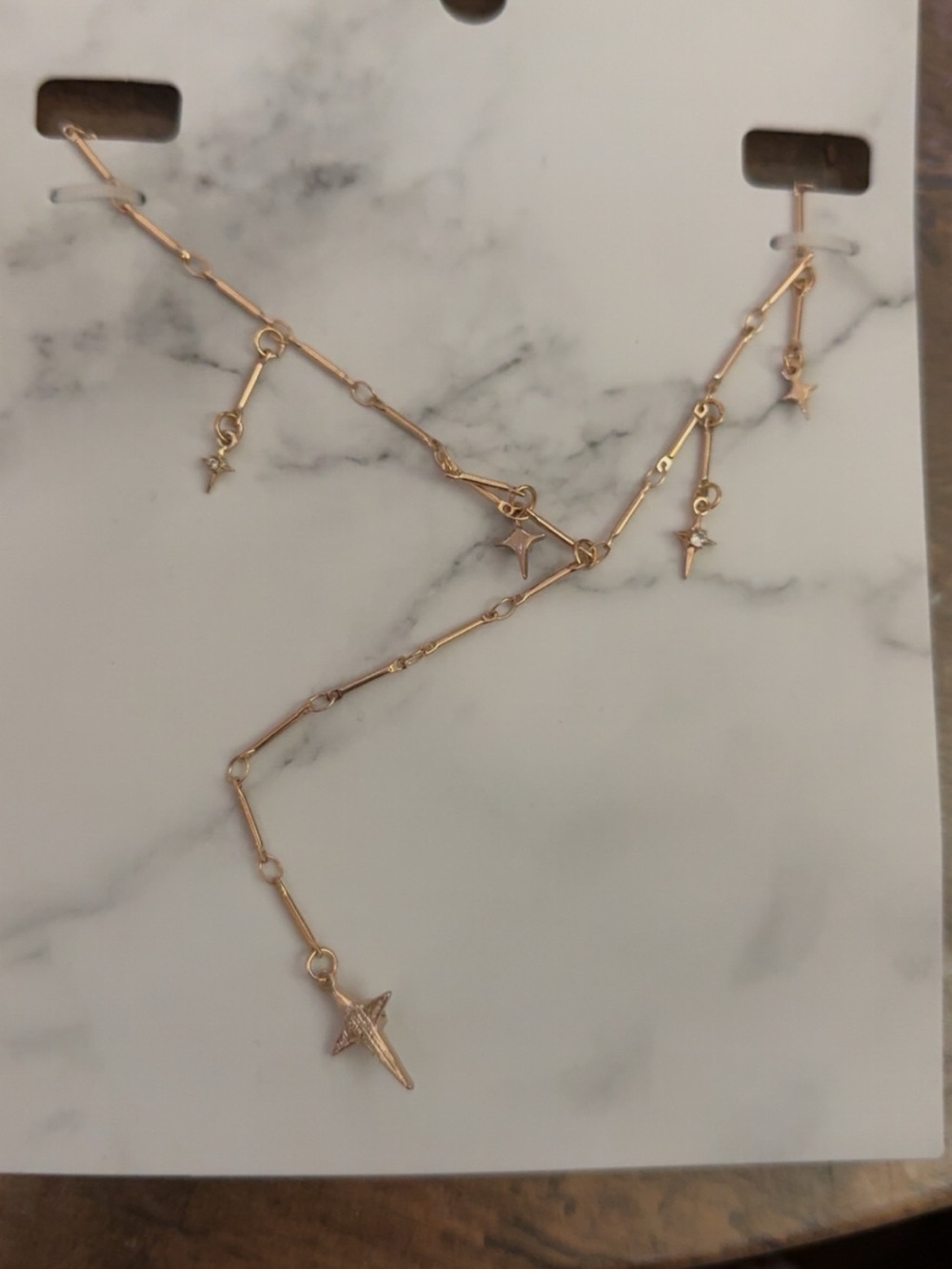 Boohoo Rose Gold Star & Spike Charm Necklace - Women Jewelry NEW